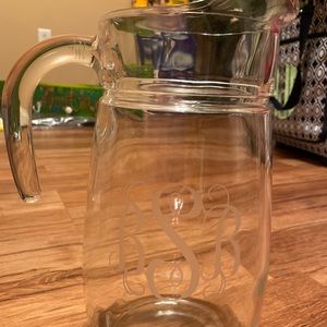 Glass Pitcher and 6 Glasses